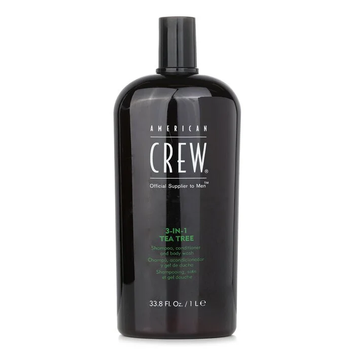 Styling lotion-American Crew Men 3-IN-1 Tea Tree Shampoo, Conditioner and Body Wash 1000ml/33.8oz