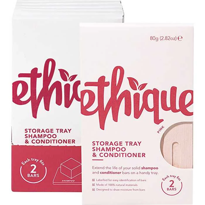 Scalp nourishing oil-Ethique Storage Tray Shampoo & Conditioner Pink x6