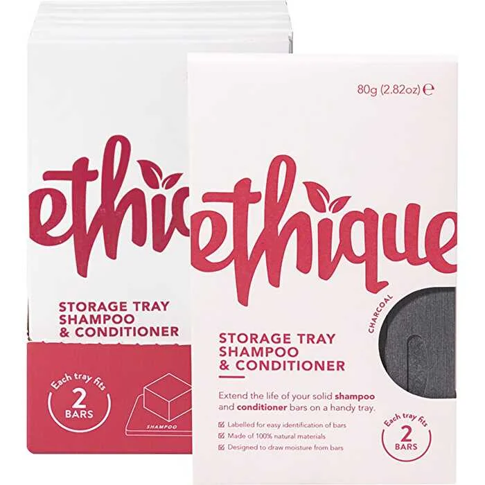 Permanent hair dye-Ethique Storage Tray Shampoo & Conditioner Charcoal x6