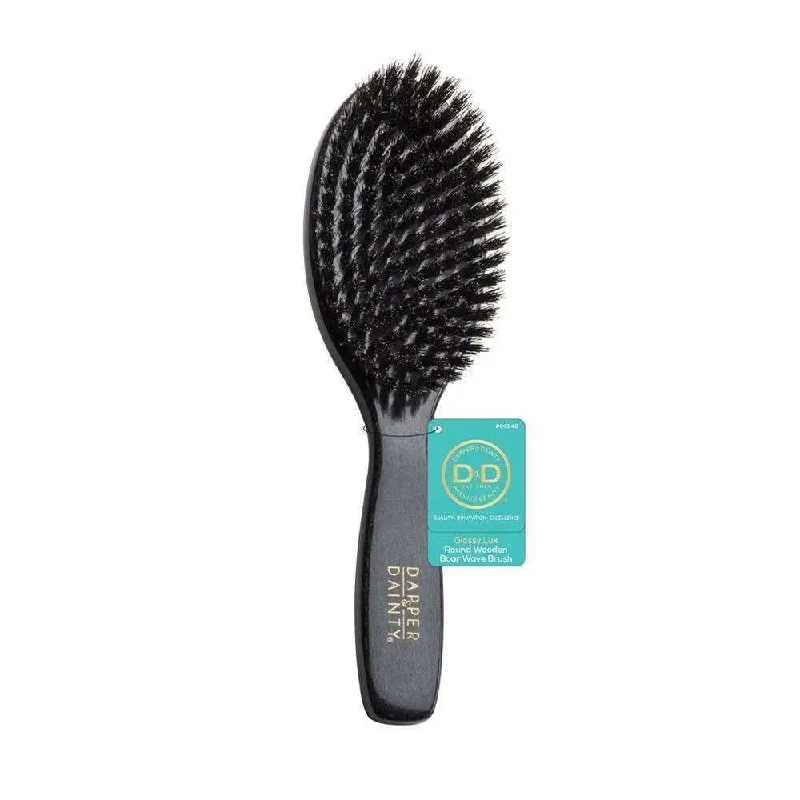 D&D Glossy Lux Round Wooden Boar  Wave Brush (DD042)