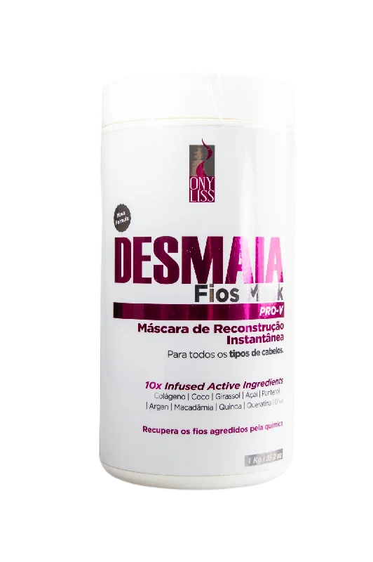 Best hair care for curly thickness-Desmaia Fios Hair Faints Instant Reconstruction 10x Active Mask 1Kg - Ony Liss