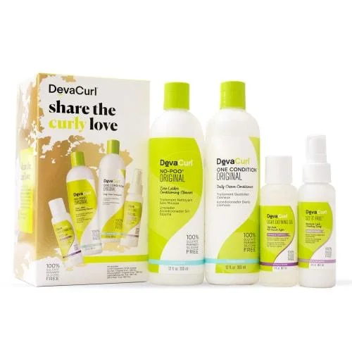 Fragrance mist-Hair conditioning lotion-Deva Share The Curly Love Holiday Kit