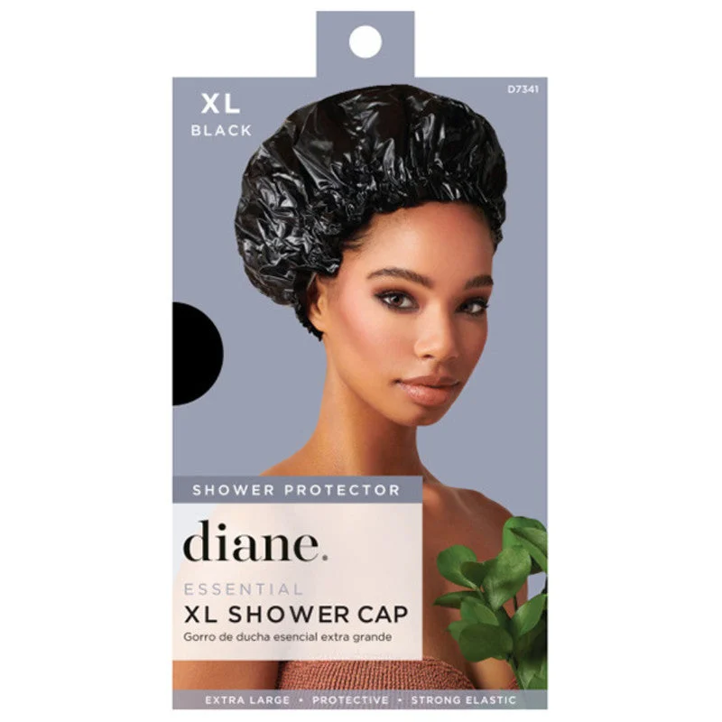 Hair care tips for vibrant color-Diane Essential Shower Cap XL-Black