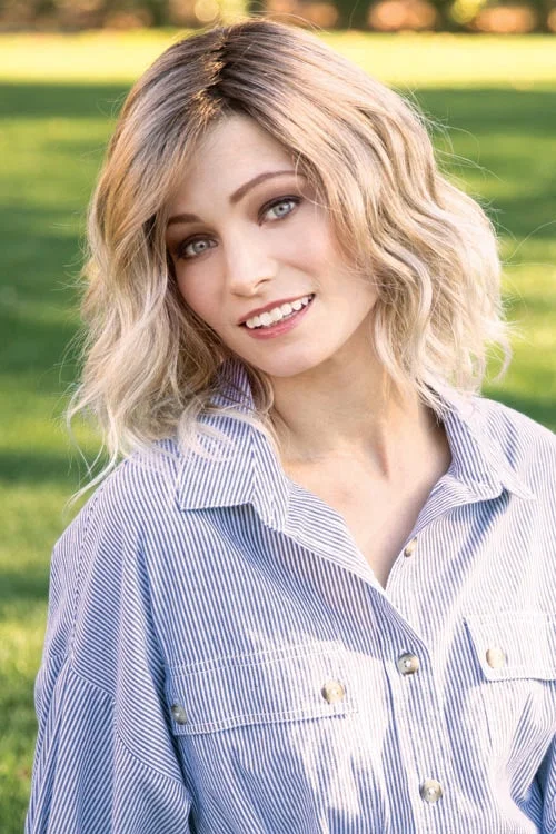 Synthetic wigs for weekend wear-Evanna Mono Synthetic Wig by Amore | Mid-Length, Wavy | Full Mono Cap