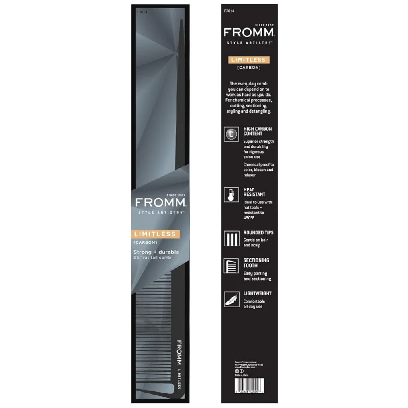 Curl holding gel-Curl booster-Fromm 9.25 Inch Carbon Rat Tail Comb