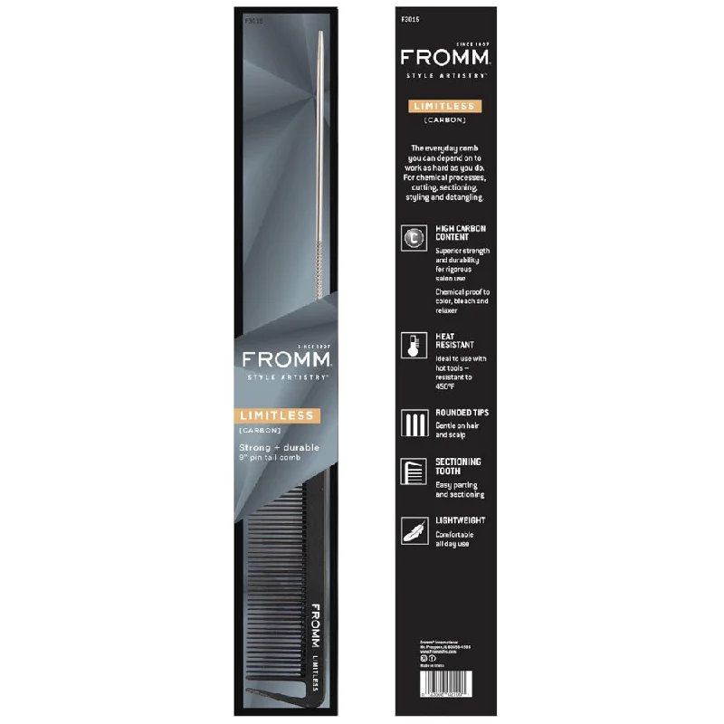 Texturing cream-Hair polishing cream-Fromm 9 Inch Carbon Pin Tail Comb