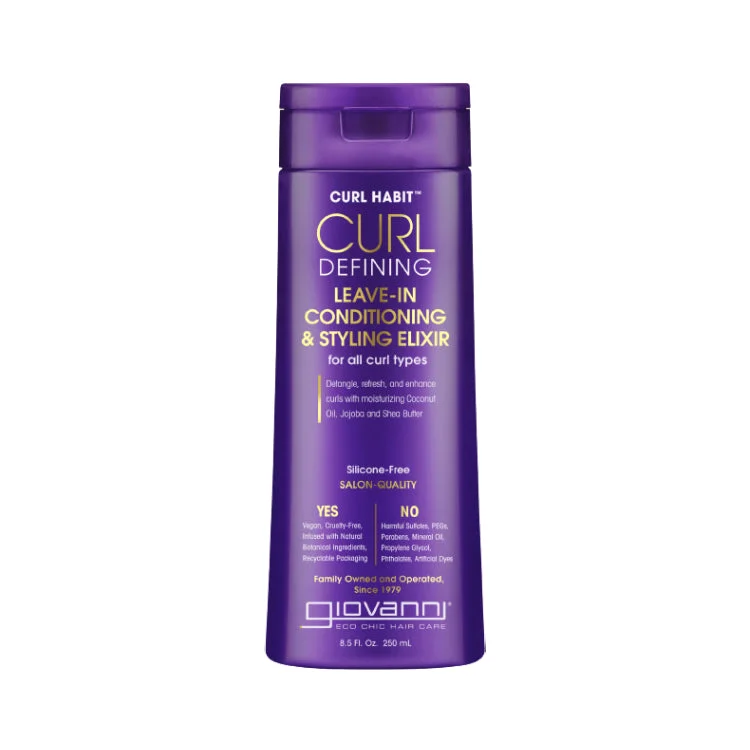 Hair care routine for oily scalp-Giovanni Curl Habit Curl Defining Leave In Elixir 8.5 oz