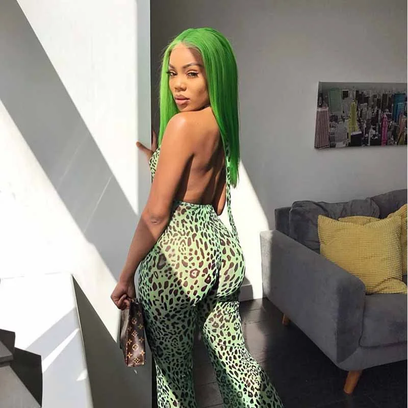 real person hair ring wear guide-green straight lace front wig human hair for African American Surprisehair