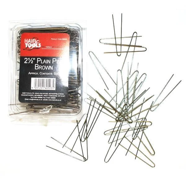 Hair Tools 2” Plain Pins Brown (Box Of 500)