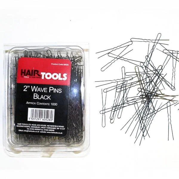 Hair Tools 2” Wave Pins Black (Box Of 1000)