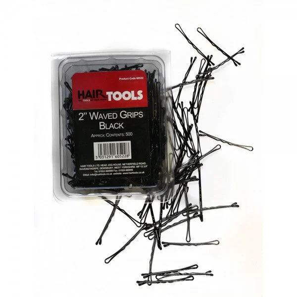 Hair Tools 2” Waved Grips Black (Box Of 500)