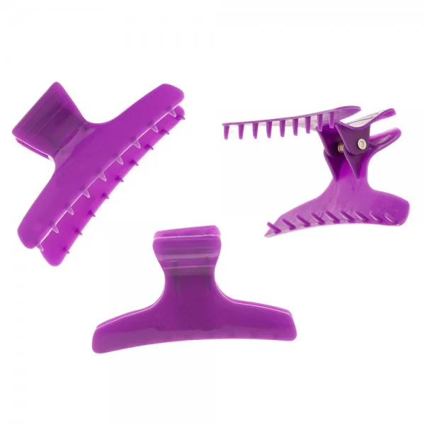 Curl sculpting gel-Hair Tools Butterfly Clamps Large Purple