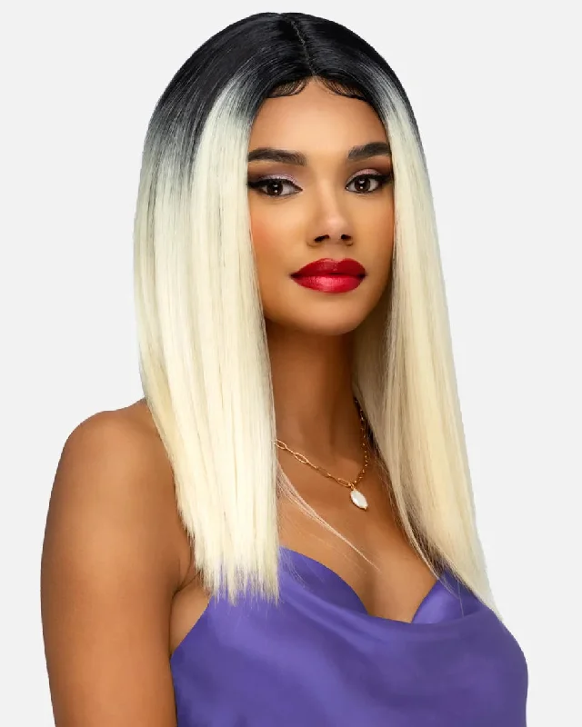 Synthetic wigs with subtle highlights-Halstin | Lace Front & Lace Part Synthetic Wig by Vivica Fox