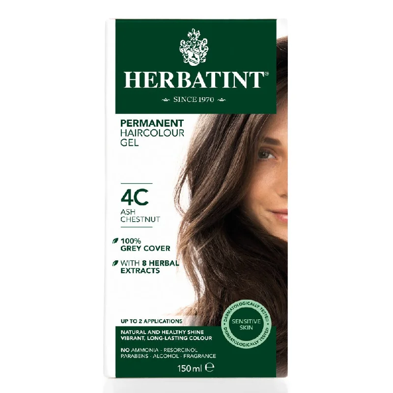 Curl perfecting balm-Herbatint Permanent Hair Colour Gel - 4C Ash Chestnut