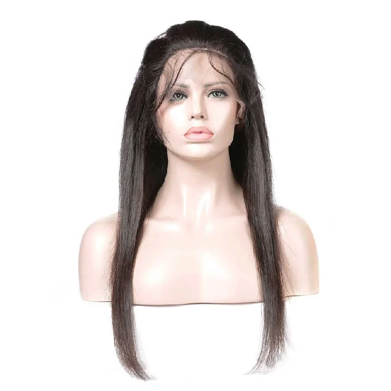 real person hair ring radiant design-HJ Weave Beauty 360 Lace Frontal Human Hair Straight