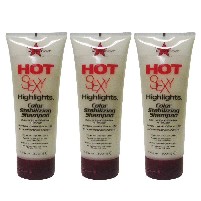 Softening cream-Hot Sexy Highlights Color Stabilizing Shampoo 6.8 oz Pack of Three