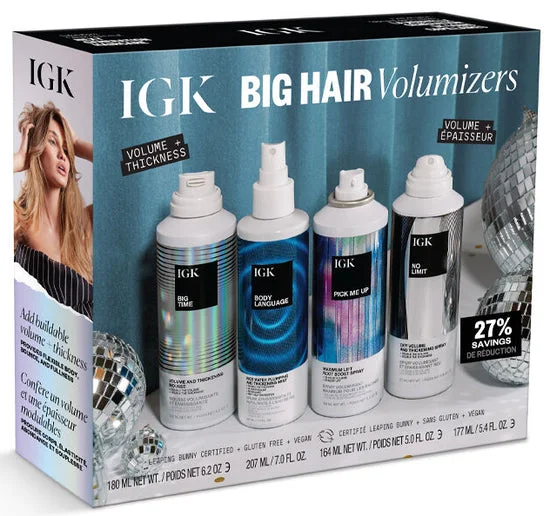 Softening cream-Curl shaping spray-IGK Volumizer Holiday Kit