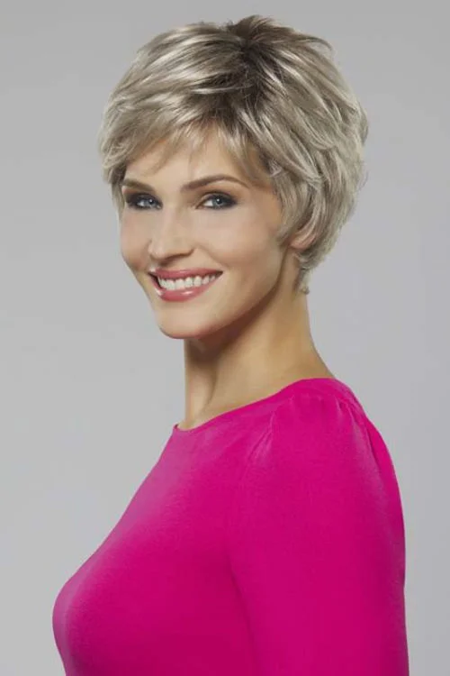 Synthetic wigs with sleek bangs-Iris Synthetic Wig by Henry Margu | Short, Straight | Lace Front | Full Mono Cap