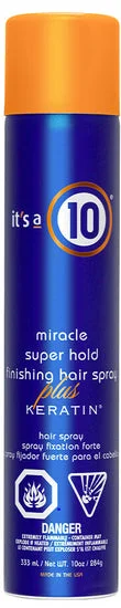 Cooling balm-it's A 10 Miracle Super Hold Finishing Hair Spray Plus Keratin 10 oz