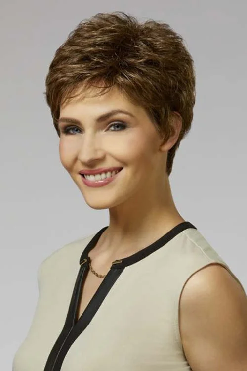 Synthetic wigs with textured bangs-Jessica Synthetic Wig by Henry Margu | Short, Wavy | Basic Cap