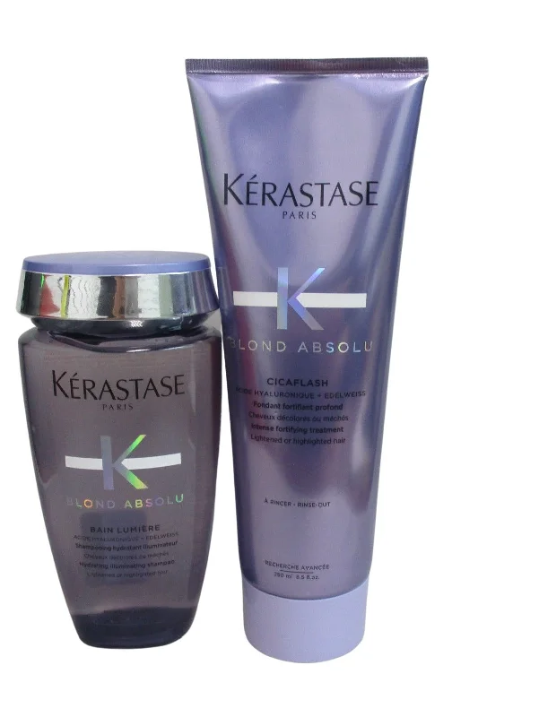 End mender-Kerastase Blond Absolu Shampoo and Cicaflash Conditioner 8.5 oz Duo