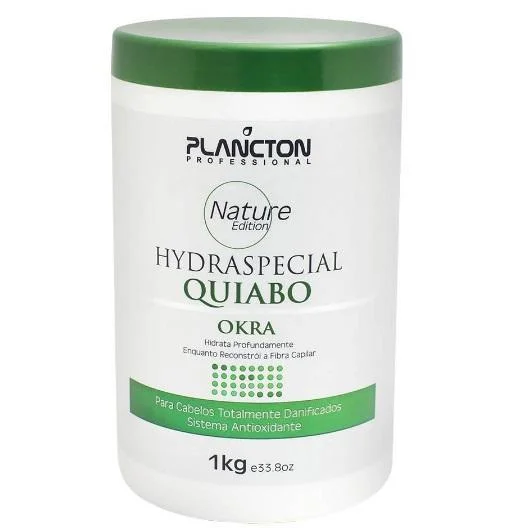 Hair care for patchy hair-Nature Hydration Okra Quiabo Hair Treatment Mask 1Kg - Plancton Professional