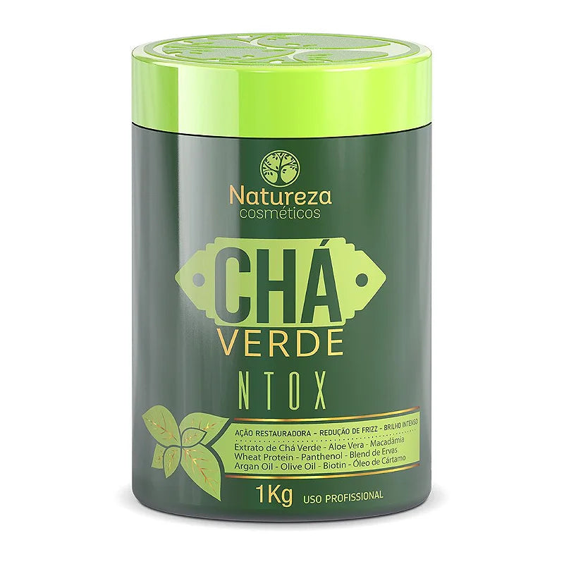 Hair care for thick tight waves-Natureza Cosmetics Green Tea Ntox Deep Hair Mask 1Kg / 35.27 fl oz