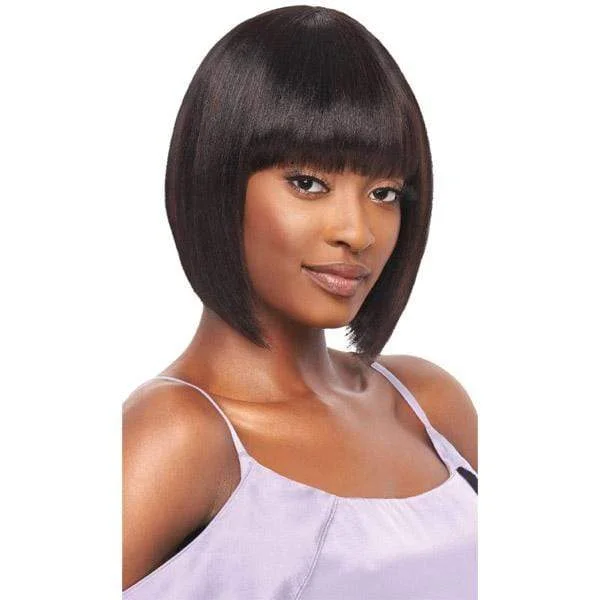 real person hair ring tracked package-Outre 100% Human Hair MyTresses Purple Label Full Wig - STRAIGHT BOB 10"