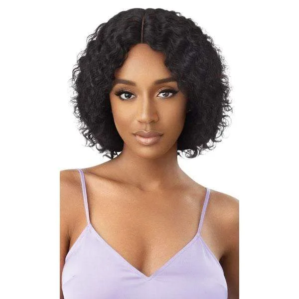 real person hair ring custom fit-Outre 100% Human Hair MyTresses Purple Label Full Wig No Knot Part - AQUILA