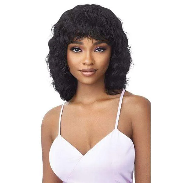 real person hair ring friendship ring-Outre 100% Human Hair MyTresses Purple Label Full Wig WET & WAVY - BODY WAVE BOB