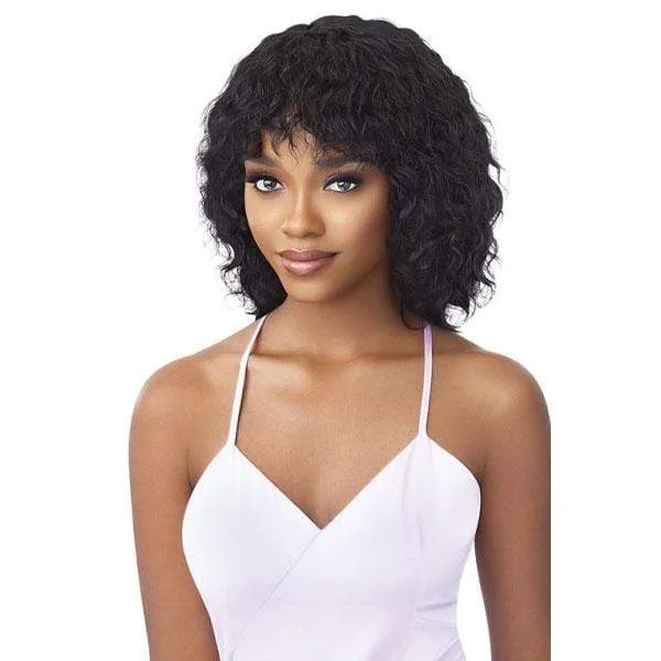 real person hair ring matching pair-Outre 100% Human Hair MyTresses Purple Label Full Wig WET & WAVY - NATURAL CURLY BOB