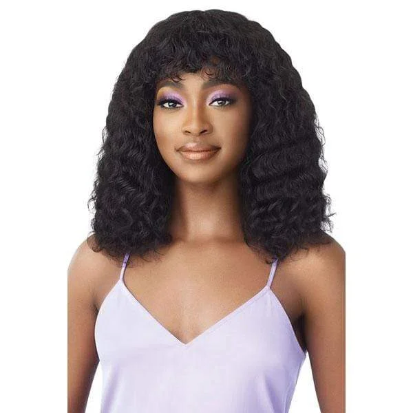 real person hair ring group buy-Outre 100% Human Hair MyTresses Purple Label Full Wig WET & WAVY - NATURAL DEEP 18"