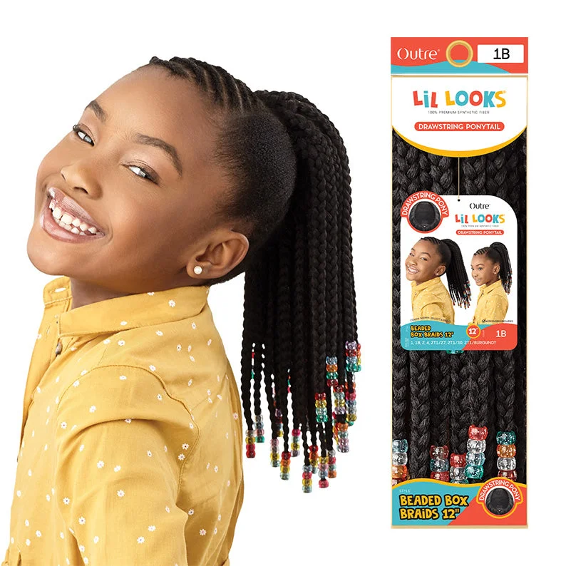 Synthetic wigs for classy style-OUTRE Lil Looks Synthetic Drawstring Ponytail - Box Braid