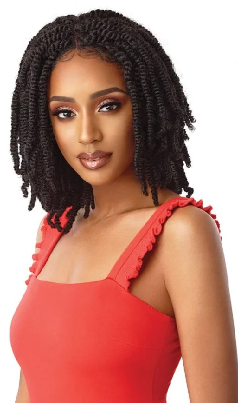 Synthetic wigs for evening wear-Outre X-Pression | Twisted Up 4X4 Lacefront Wig | Straight Bomb Twist 14"