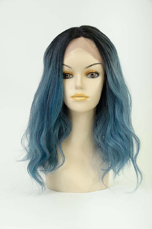 Synthetic wigs hazel brown-Premium Synthetic Curly JKCL-9 Blue