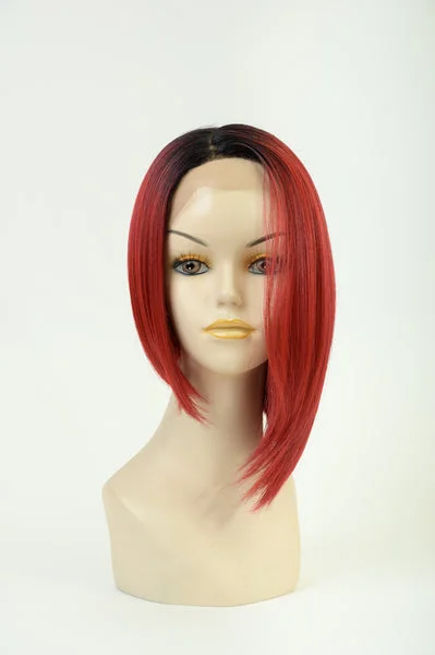 Synthetic wigs for kids-Premium Synthetic Straight Assymetrical Cut JKNL-10