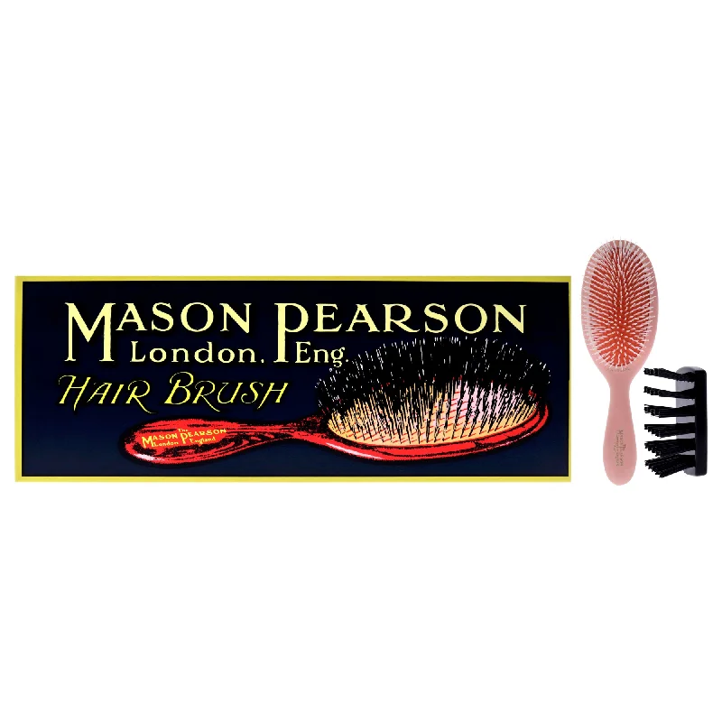 Mason Pearson Universal Nylon Brush - NU2 Pink by Mason Pearson for Unisex - 2 Pc Hair Brush, Cleaning Brush