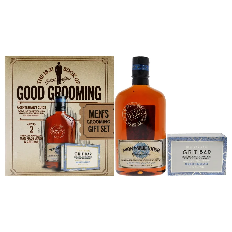 Sculpting clay-18.21 Man Made Book of Good Grooming Volume 2 Set - Absolute Mahogany by 18.21 Man Made for Men - 2 Pc 18oz Man Made Wash 3-In-1 Shampoo, Conditioner and Body Wash, 7oz Grit Bar