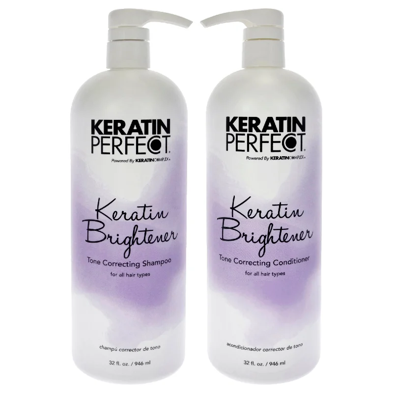 Loc cream-Keratin Perfect Keratin Brightener Kit by Keratin Perfect for Unisex - 2 Pc Kit 32oz Shampoo, 32oz Conditioner