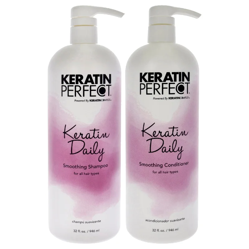 Sparkle spray-Keratin Perfect Keratin Daily Kit by Keratin Perfect for Unisex - 2 Pc Kit 32oz Shampoo, 32oz Conditioner