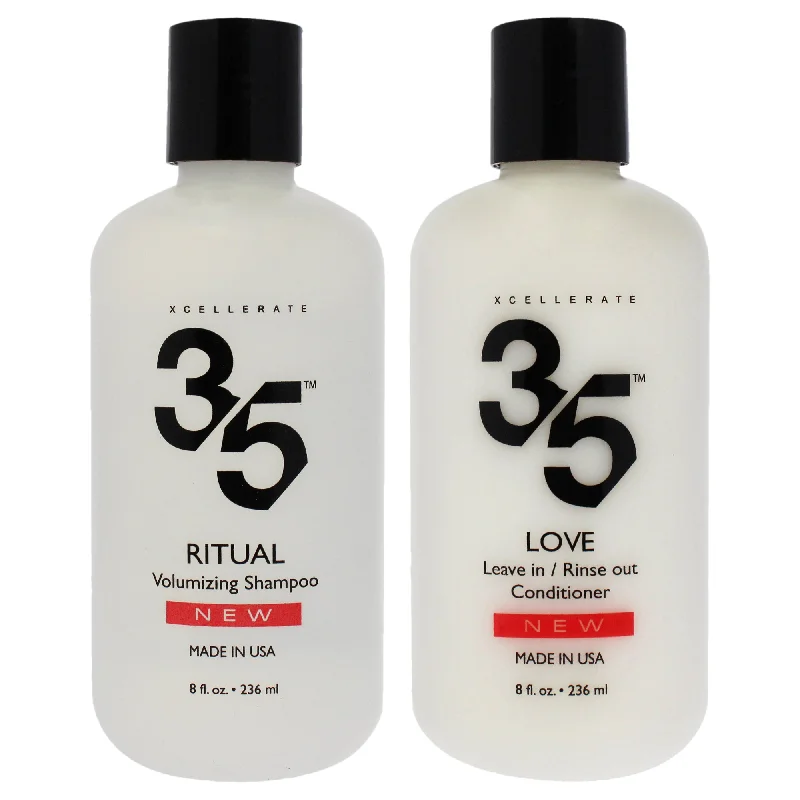 Deep scalp cleanser-Xcellerate35 Ritual Volumizing Shampoo and Love Leave-In Conditioner Kit by Xcellerate35 for Unisex - 2 Pc Kit 8oz Shampoo, 8oz Conditioner