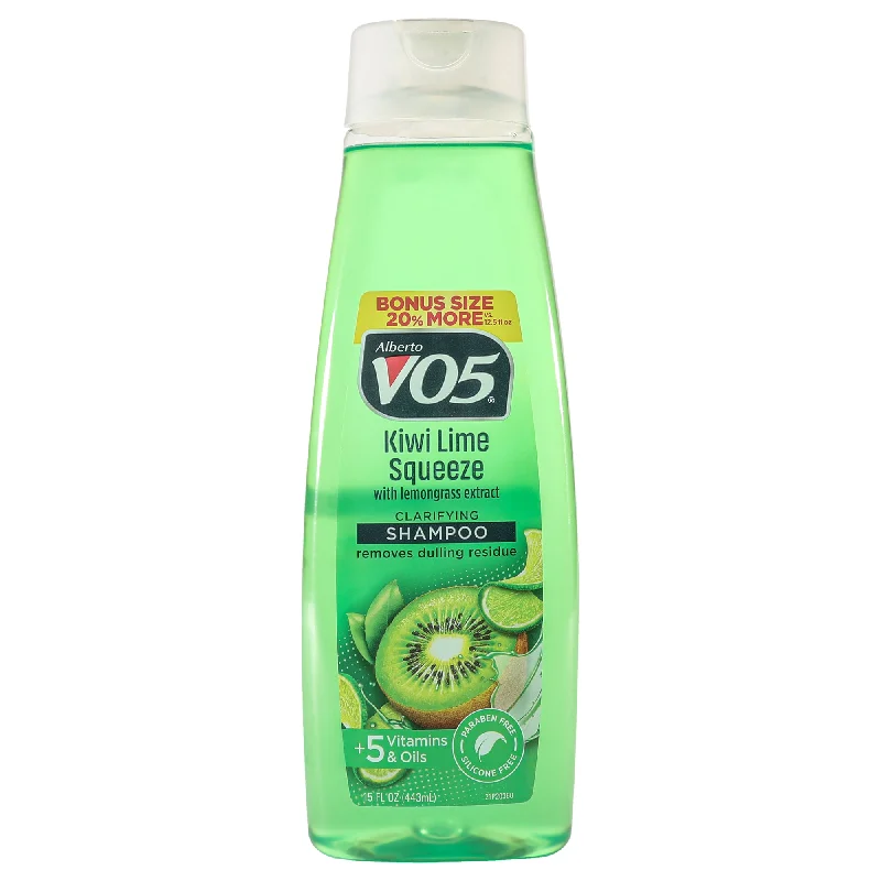 Powdered dry shampoo-Alberto VO5 Herbal Escapes Kiwi Lime squeeze Clarifying Shampoo by Alberto VO5 for Unisex - 15 oz Shampoo