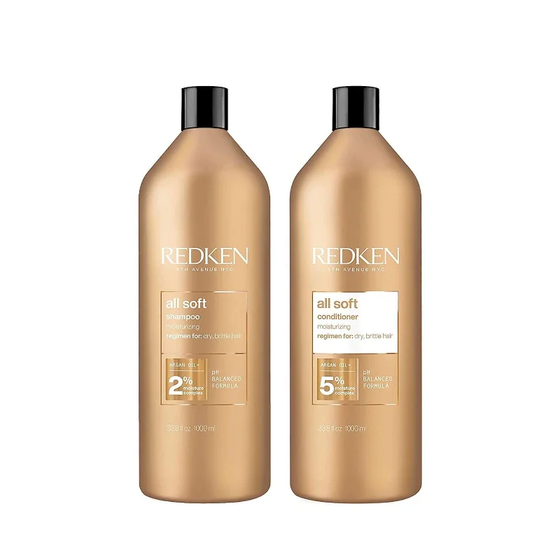 Thickening foam-Redken All Soft Shampoo and Conditioner Duo, 33.8 oz each