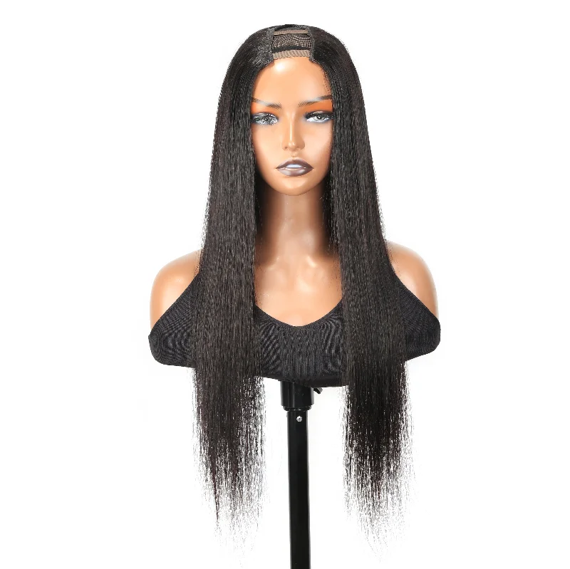 real person hair ring vintage charm-Straight U Part Wig Brazilian Human Hair Wigs