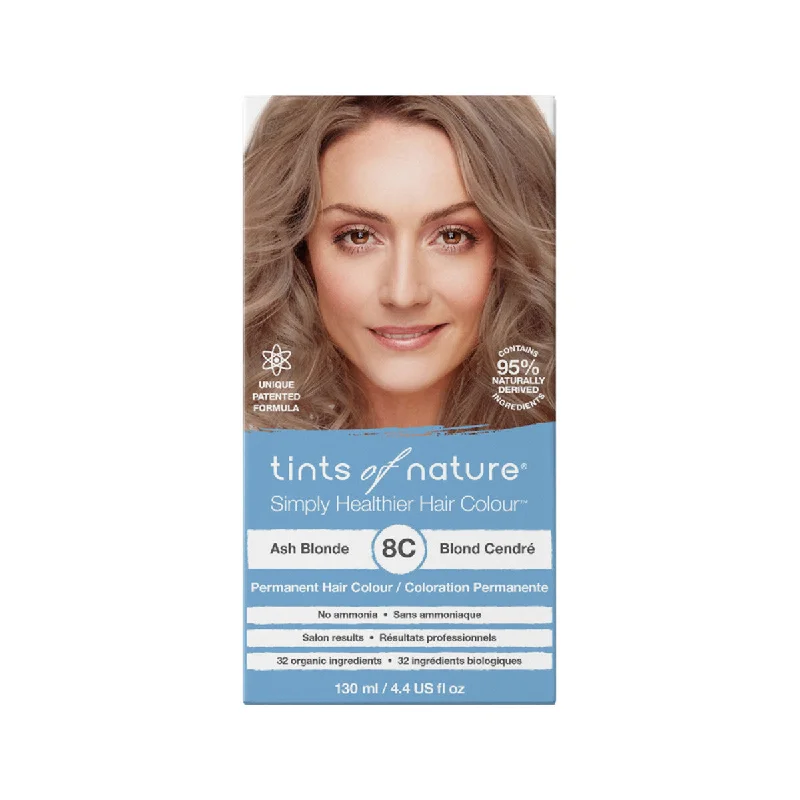 Texture lotion-TINTS OF NATURE Ash Blonde - 8C Permanent Organic Hair Colour - 120ml