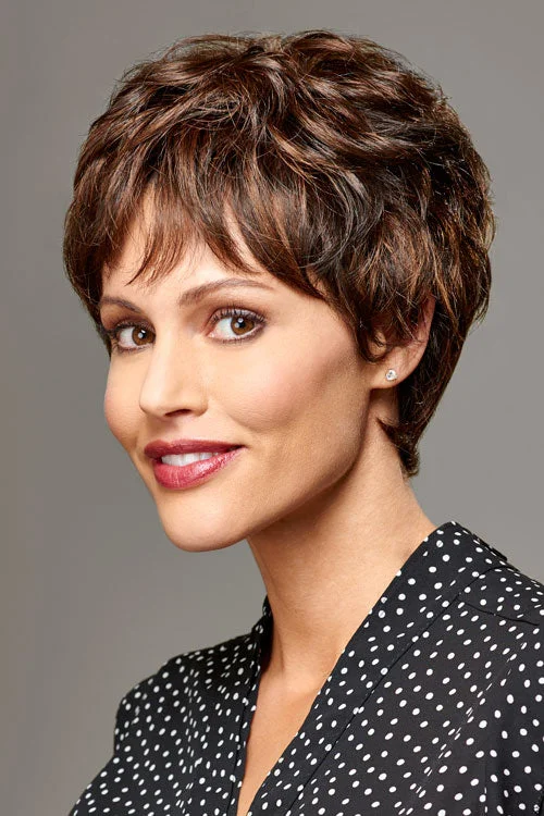 Synthetic wigs for parties-Trish (Petite Average) Synthetic Wig by Henry Margu | Short, Wavy | Lace Front | Hand Tied | Full Mono Cap